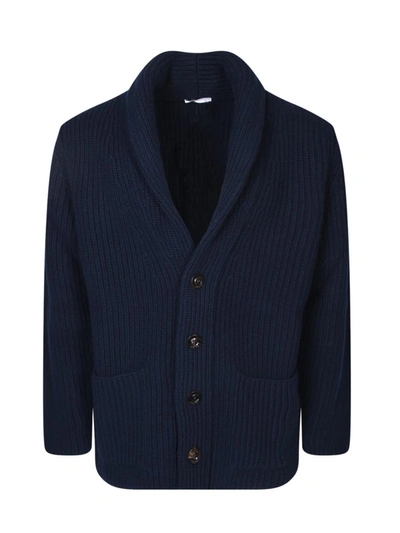 Boglioli Pure Virgin Wool Cardigan In Dark Blue