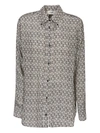Fendi Print Silk Shirt In White
