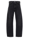 Agolde Luna Pieced High Waist Raw Hem Organic Cotton Barrel Jeans