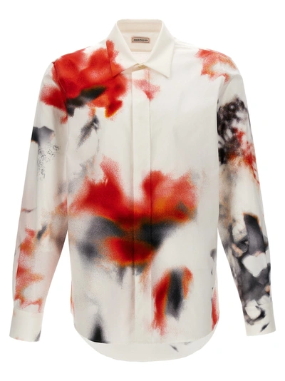 Alexander Mcqueen Obscured Flower Printed Shirt In Multicolor