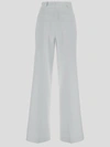 Michael Michael Kors White Wide Leg Tailored Pants In Cotton Woman In White