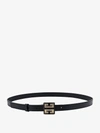 Givenchy 4g Logo Square Buckle Leather Belt In Blue