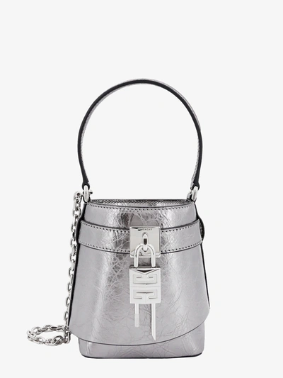 Givenchy Woman Shark Lock Woman Grey Bucket Bags In Grey