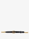 Gucci 20mm Gg Marmont Leather Chain Belt In Black