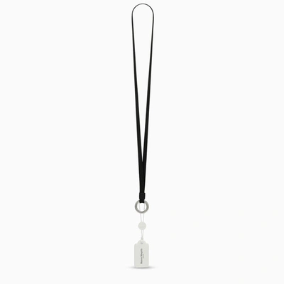 Maison Margiela White Leather Keyring Men