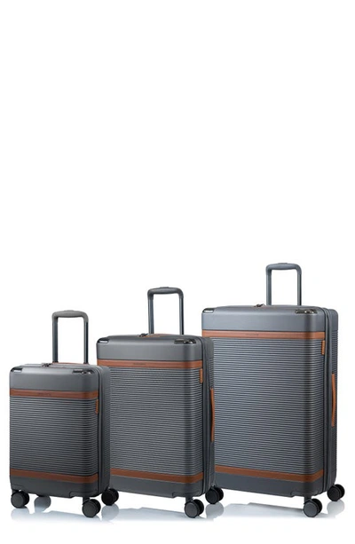 Champs Vintage-like Iii Hardside Spinner Luggage Set, 3 Piece In Grey