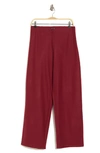 Eileen Fisher Straight Leg Wool Pants In Deep Claret