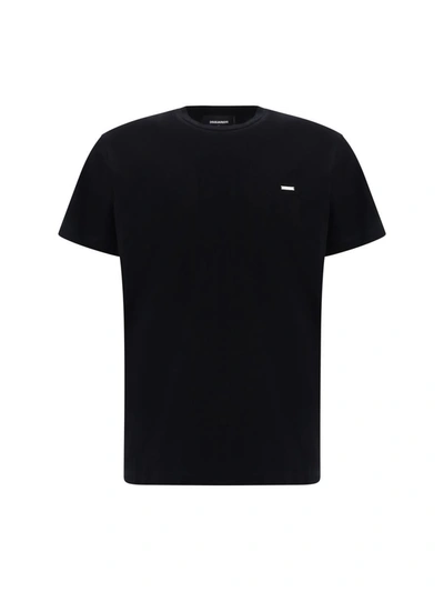 Dsquared2 Logo-plaque Cotton T-shirt In Black