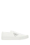 Prada White Gabardine Wheel Sneakers In White