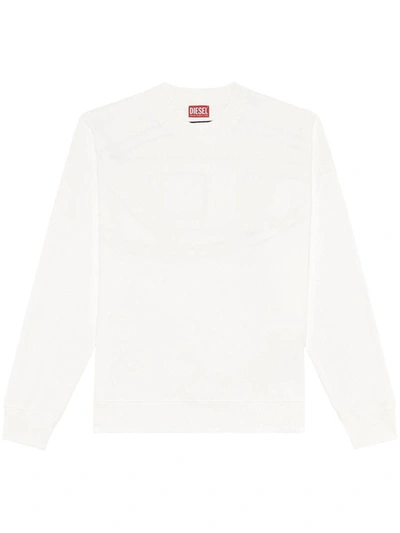 Diesel Oval-d Cotton Sweatshirt In White