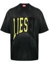 Diesel T-wash-n Flocked-logo T-shit In Black