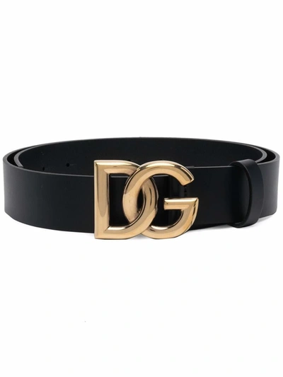 Dolce & Gabbana Dg Logo Buckle Leather Belt In Brown