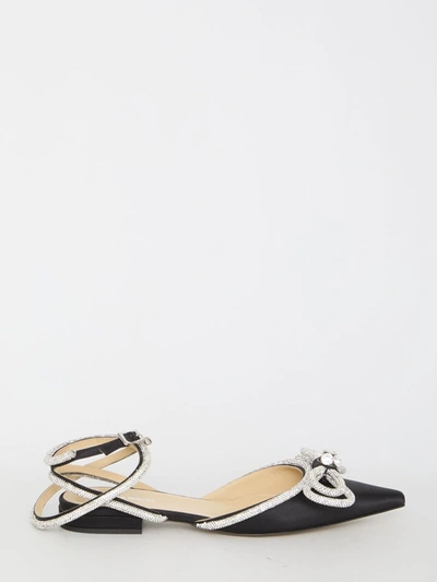 Mach&mach Double Bow Ballerinas In Black