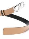 Ferragamo Gancini-buckle Reversible Leather Belt In Beige