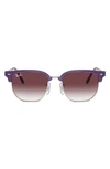 Ray Ban Ray-ban Kids' Junior New Clubmaster Gradient Polarized 47mm Irregular Sunglasses In Violet