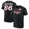 Fanatics Branded Jack Hughes Black New Jersey Devils Authentic Pro Prime Name & Number T-shirt In Black
