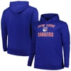 PROFILE PROFILE BLUE NEW YORK RANGERS BIG & TALL ARCH OVER LOGO PULLOVER HOODIE