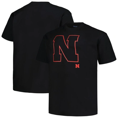 Profile Men's  Black Nebraska Huskers Big And Tall Pop T-shirt