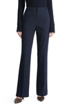 Vince Cotton Stretch Mid-rise Bootcut Pants In Atlantic