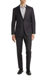 Canali Kei Trim Fit Plaid Wool Suit In Charcoal