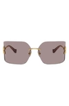 Miu Miu Mu 54ys 80 Rimless Titanium Wrap Sunglasses In Gold