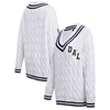 PRO STANDARD PRO STANDARD  WHITE DALLAS COWBOYS PREP V-NECK PULLOVER SWEATER