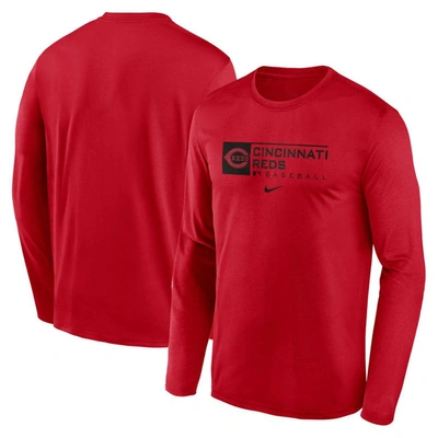 Nike Men's  Red Cincinnati Reds Authentic Collection Performance Long Sleeve T-shirt
