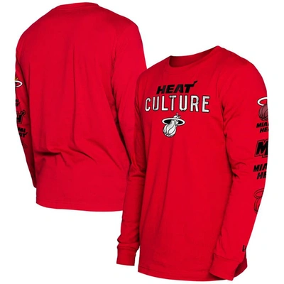 New Era Men's  Red Portland Trail Blazers 2023/24 City Edition Long Sleeve T-shirt