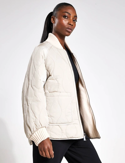 Varley Reno Reversible Quilt Jacket In White