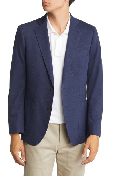 Alton Lane Waverly Patch Pocket Piqué Cotton Blazer In Navy Melange