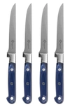 French Home Au Nain Prince Gastronome 4-piece Steak Knife Set In Royal Blue