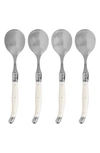 French Home Set Of 4 Soup Spoons In Faux Ivory