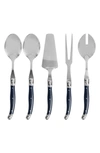 French Home Laguiole Hostess 5-piece Serving Set In Navy