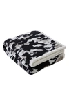 KENNETH COLE CAMO PRINT FAUX SHEARLING THROW