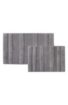 Kenneth Cole Set Of 2 Waffle Bath Mats In Pebble Grey