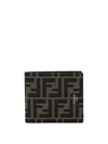Fendi Portafoglio Ff Jacquard In Brown