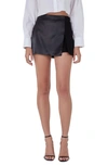 Endless Rose Satin Skort In Black