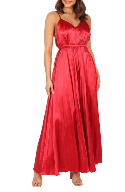 Petal And Pup Womens Eden Wide Leg Jumpsuit In Red