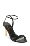 Christian Louboutin Masca Ankle Strap Sandal In T151 Black/ Lin Bk/ Gold