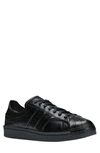 Y-3 Adidas Superstar Leather Low-top Sneakers In Black/ Black/ Black