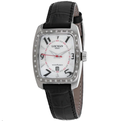 Locman Women's Titanio Mother Of Pearl Dial Watch In Black / Mop / Mother Of Pearl