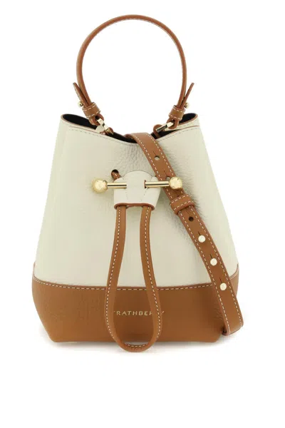 Strathberry Lana Osette Bucket Bag In White,brown