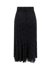 Dolce & Gabbana Devoré Silk Skirt With All-over Dg Logo In Black