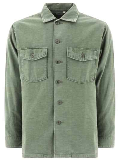 Orslow Cotton Overshirt In Green