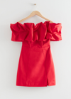 OTHER STORIES OFF-SHOULDER RUFFLED MINI DRESS