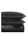 Vera Wang Black Quilted Velvet Comforter Set In Black