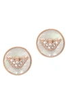 EMPORIO ARMANI MOTHER-OF-PEARL STUD EARRINGS