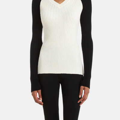 Capsule 121 Women's V-neck Scout Sweater In White