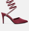 London Rag Elvira Rhinestone Embellished Strap Up Sandals In Red