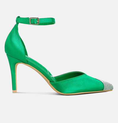 London Rag Everalda Toe Cap Embellished Sandals In Green